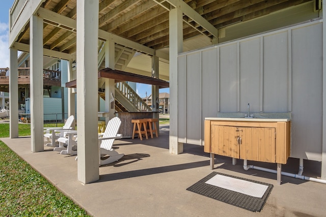 view of terrace with sink