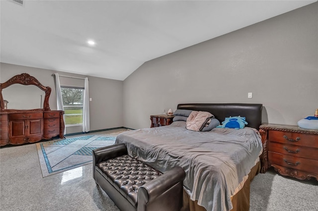 bedroom with vaulted ceiling