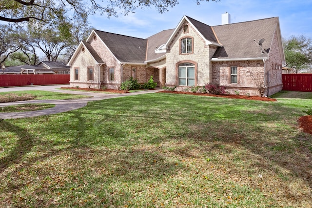 view of front facade with a front yard