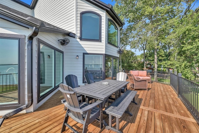 deck featuring an outdoor hangout area