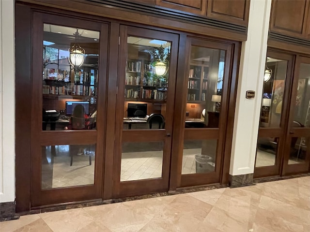 view of exterior entry with french doors