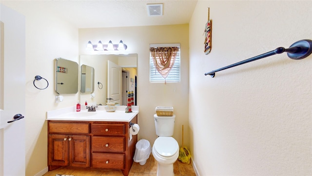 bathroom with toilet and vanity