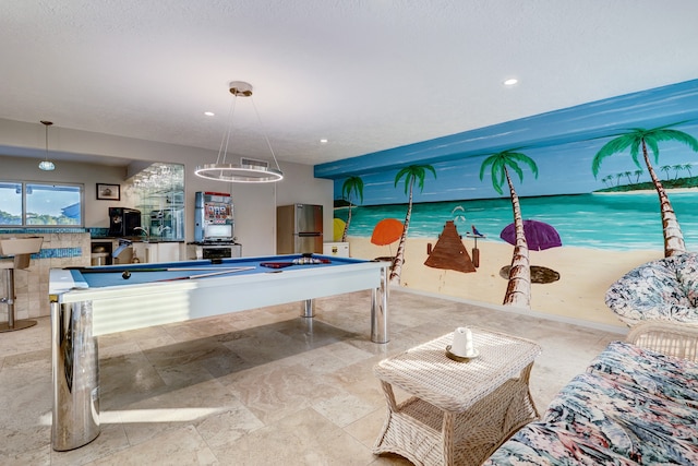 recreation room with pool table