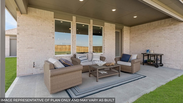 view of patio / terrace featuring an outdoor living space