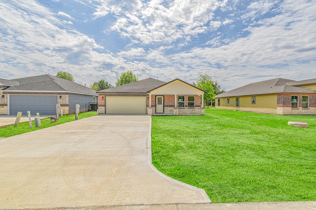 ranch-style home with a front yard