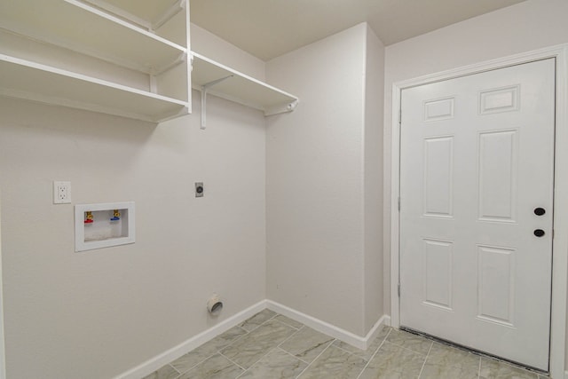 clothes washing area featuring washer hookup and electric dryer hookup