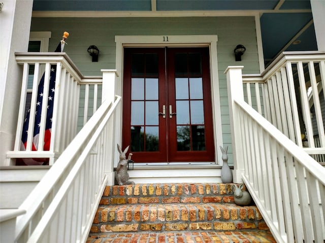 entrance to property with french doors