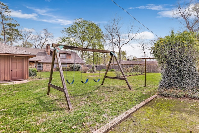 view of play area with a lawn