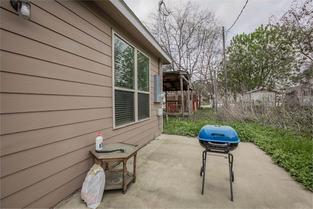 view of patio featuring area for grilling