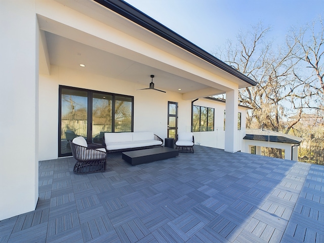 view of patio / terrace with ceiling fan