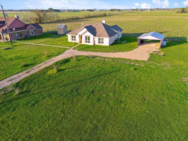 drone / aerial view featuring a rural view