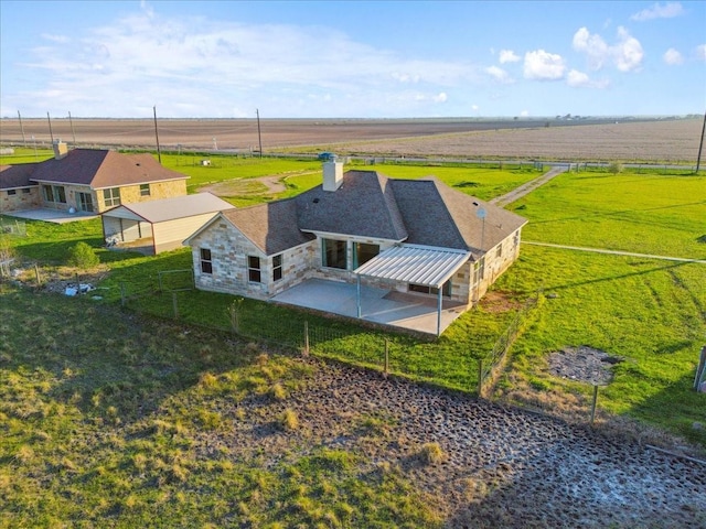 bird's eye view with a rural view