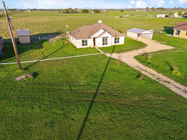 drone / aerial view featuring a rural view