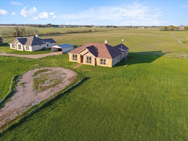 aerial view featuring a rural view