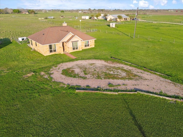 bird's eye view with a rural view