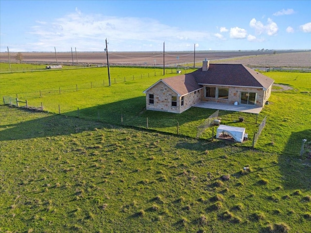 bird's eye view with a rural view