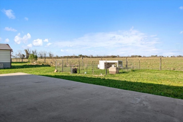 view of patio / terrace featuring a rural view