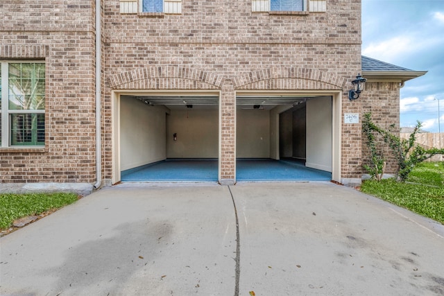 view of garage