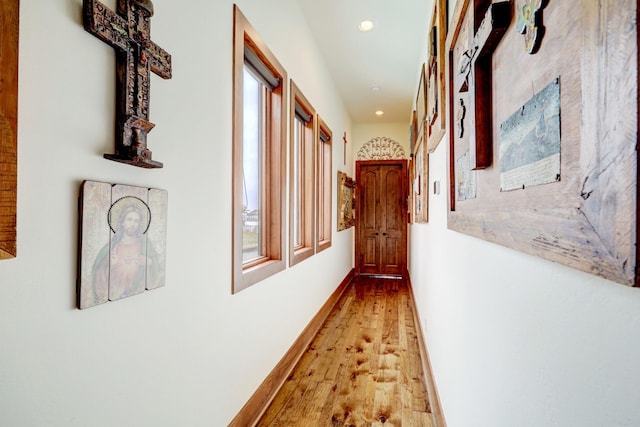 hallway featuring hardwood / wood-style flooring and plenty of natural light