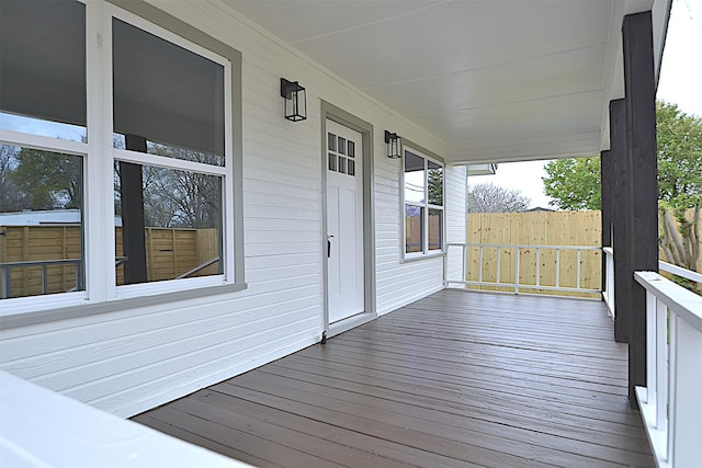 deck with covered porch