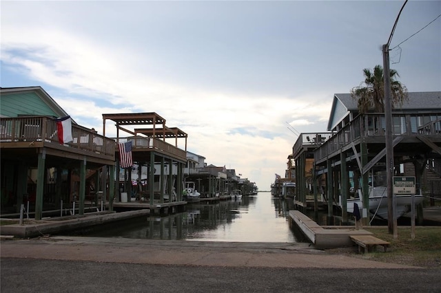 view of street featuring a water view