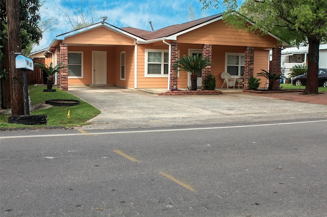 view of single story home