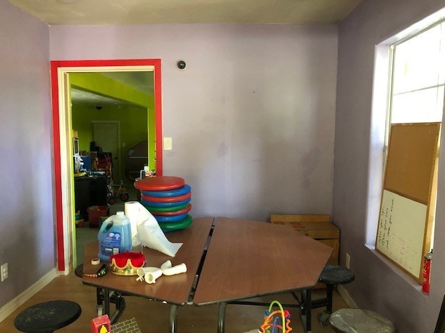 dining area featuring wood-type flooring