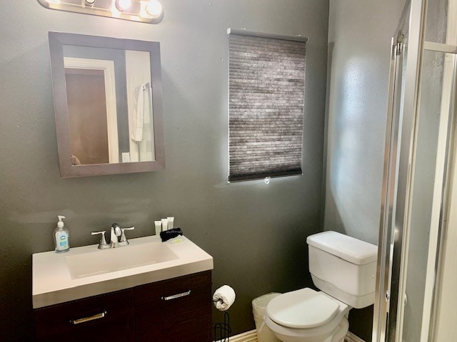 bathroom with toilet and vanity