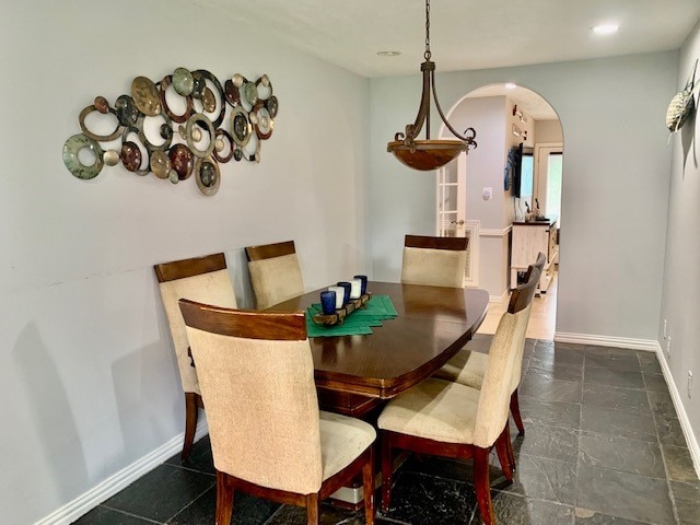 view of tiled dining area