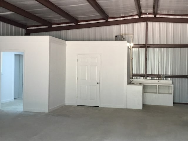 garage with wood ceiling