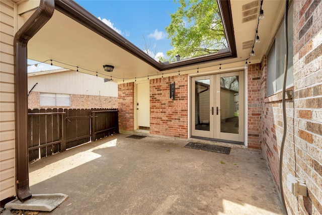 view of patio with french doors