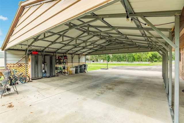 view of garage