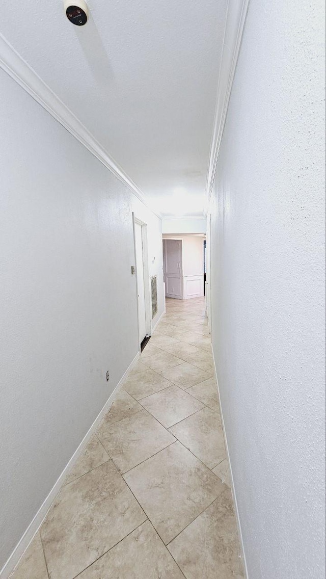 hallway with ornamental molding