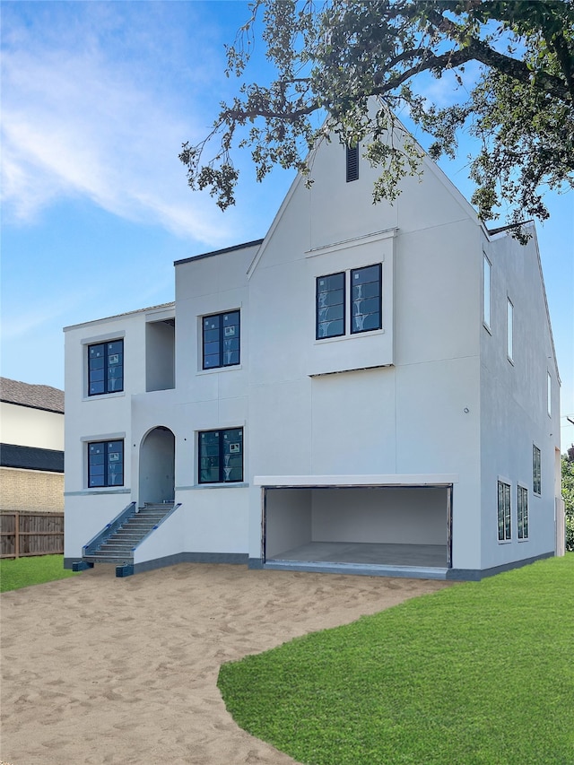 view of front facade with a front yard