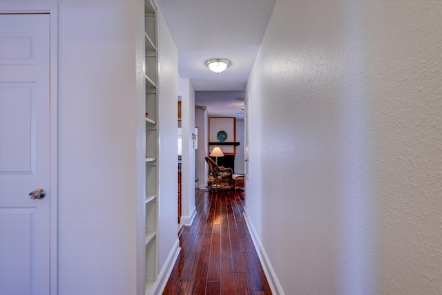 hallway featuring dark hardwood / wood-style flooring