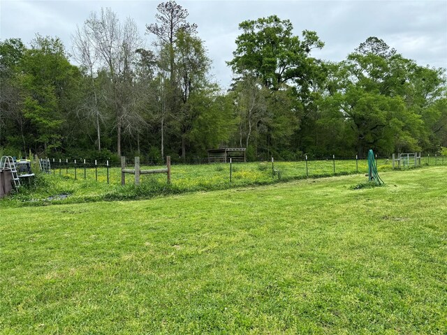 view of yard featuring a rural view