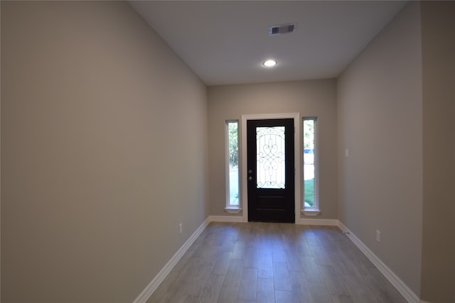 entryway featuring light hardwood / wood-style flooring