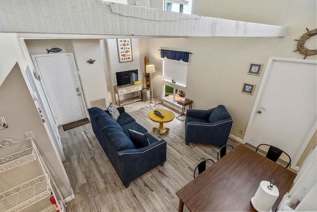 living room featuring hardwood / wood-style floors