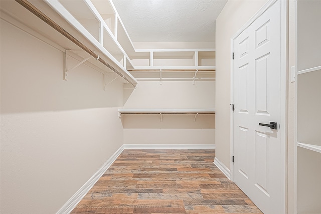 spacious closet featuring hardwood / wood-style flooring