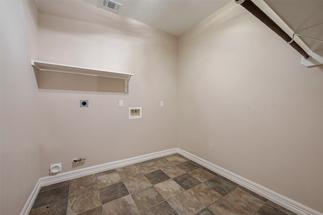 clothes washing area featuring washer hookup and hookup for an electric dryer