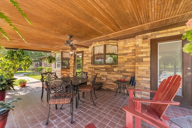 view of patio with ceiling fan