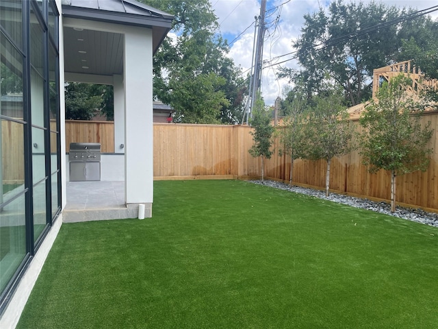 view of yard featuring a lanai