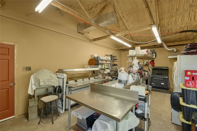 interior space featuring concrete flooring