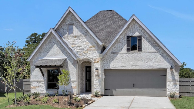 view of front of house with a garage