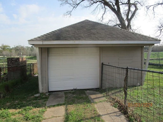 view of garage