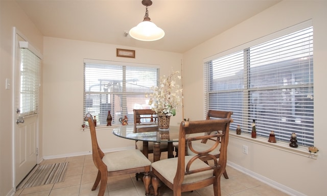 view of tiled dining area