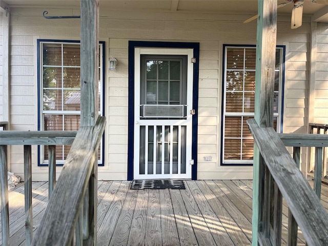204 W Fayette St, Fayetteville, TX 78940 - exterior space with ceiling fan and covered porch