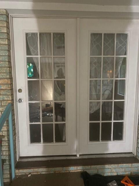 interior details featuring french doors