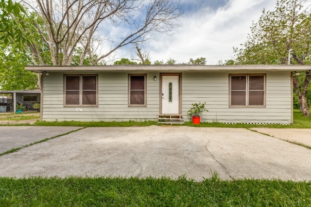 view of single story home