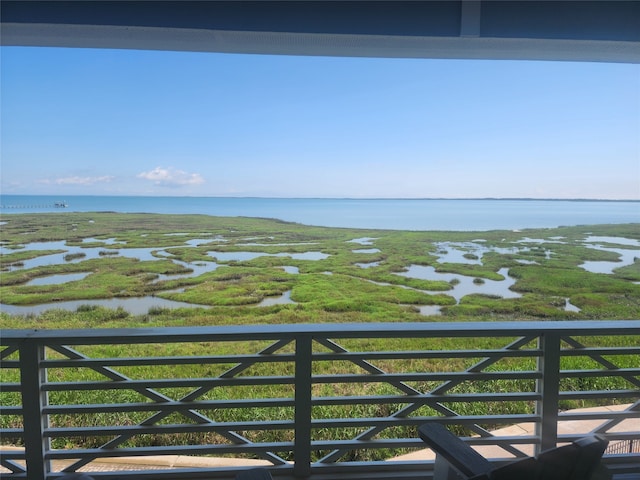 exterior space featuring a water view